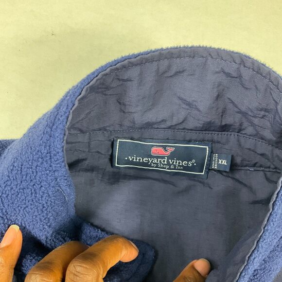 Vineyard Vines Mens Fleece Snap Button Shirt Jacket Blue Shacket Outdoorsy XXL - Picture 5 of 12